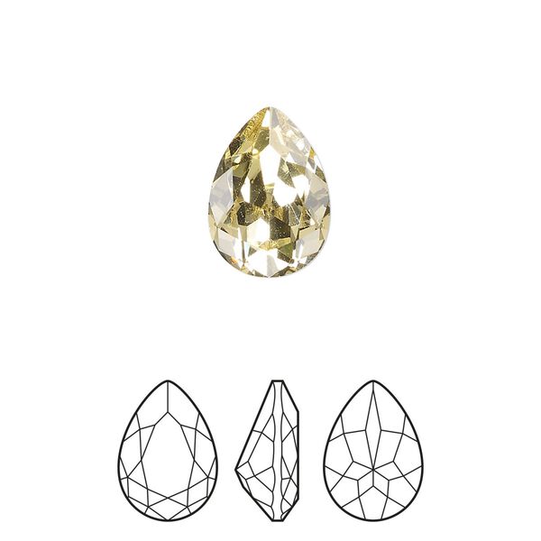 Fancy stone 1pkg144 jonquil foil back, Preciosa MAXIMA Czech crystal rhinestone 14x10mm pear image number 0