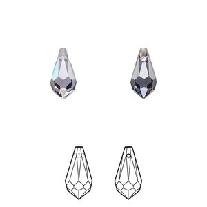 Drop 4pk tanzanite starlight, Crystal Passions&reg; 11x5.5mm pendant teardrop 6000