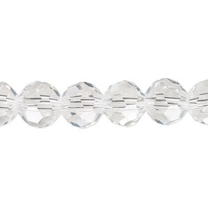 Bead 1pk 32 facets transparent clear, Celestial Crystal&reg; 10mm round 15.5-16 inch