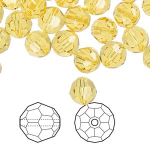 Bead 288pk light topaz, Swarovski&reg; 8mm round 5000