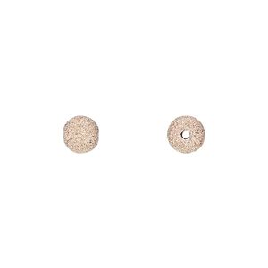 Bead 1pkg1 14Kt rose gold, 6mm stardust round