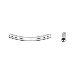 Bead 1pkg2 sterling silver, 25x2.5mm curved tube
