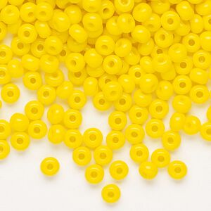 Seed bead, Preciosa Ornela Czech glass, pkg/50g, #6 rocaille, opaque yellow, (83130).