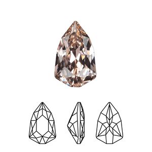 Fancy stone 1pk vintage rose foil back, Crystal Passions&reg; 18.7x11.8mm trilliant 4707