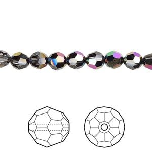 Bead 12pk crystal scarabaeus green, Crystal Passions&reg; 6mm round 5000