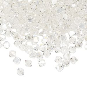 Bead 48pk crystal argent flare, Preciosa Czech crystal 4mm bicone