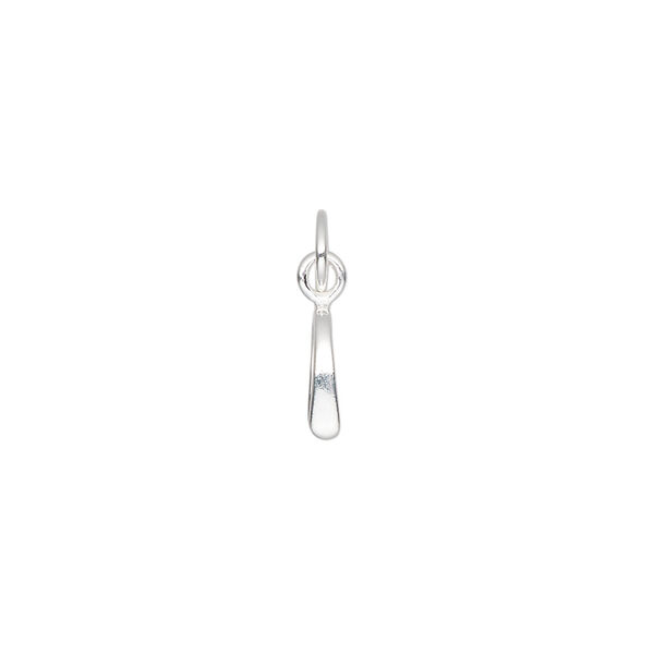 Bail, ice-pick, sterling silver, 16.5x2mm with6.5 grip length and soldered jumpring. Sold individually. image number 0