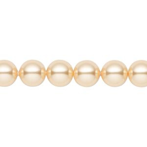 Pearl 50pk gold, Crystal Passions&reg; 8mm round 5810