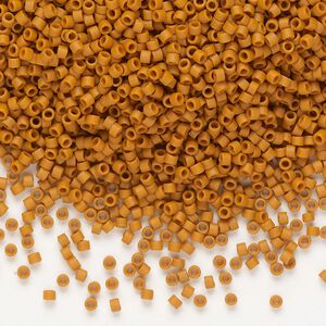 Seed bead, Delica&reg;, glass, pkg/7.5g, #11 round, opaque matte glazed persimmon (DB-2287).