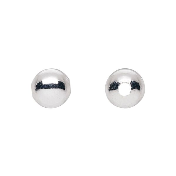 Bead 1pkg10 silver-plated, 10mm round, brass image number 0