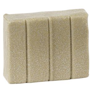 Polymer clay, Sculpey&reg; PREMO, yellow gold glitter. Sold per 2-ounce bar.