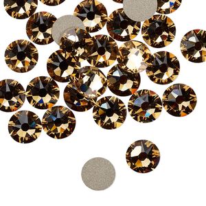 Flat back 144pk light Colorado topaz foil back, Swarovski&reg; 7.07-7.27mm rose round SS34 2088