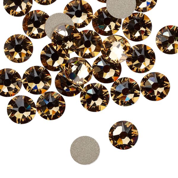 Flat back 144pk light Colorado topaz foil back, Swarovski&reg; 7.07-7.27mm rose round SS34 2088 image number 0