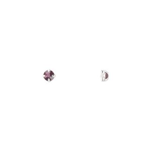 Bead 1440pk rose montees amethyst silver plate, Preciosa Czech crystal 3-3.2mm round SS12