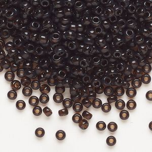 Seed bead, Miyuki, glass, pkg/50g, #8 rocaille, transparent root beer (RR-135).