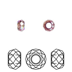 Bead 288pk amethyst shimmer 2X, Swarovski&reg; 6x3.75mm briolette XL hole 5042