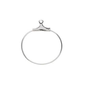 Beading hoop, silver-plated brass, 20mm round. Sold per pkg of 100.