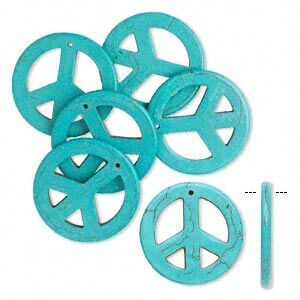 Magnesite 1pkg6, peace sign focal 34mm