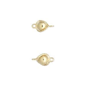 Link, gold-plated brass, 5mm wrapped round. Sold per pkg of 100.