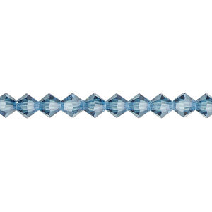 Bead 1pkg144 Malibu blue, Preciosa Czech crystal, 5mm bicone