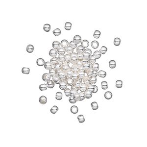 Crimp 1pkg100 silver-plated, 2.5mm round / 1.5mm inside diameter, brass