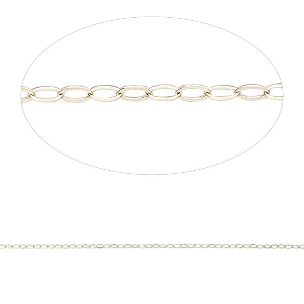 Chain 1pkg1 14Kt gold cable, 0.5mm drawn, Gossamer&trade; 5 foot unfinished image number 0