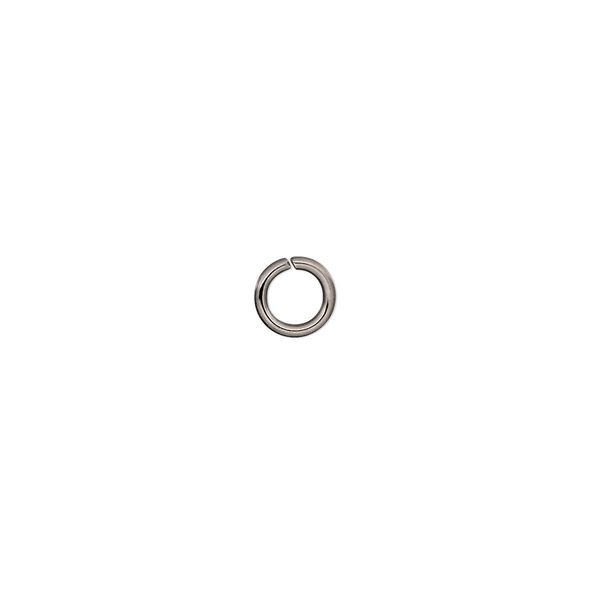 Jump ring 1pkg500 stainless steel, 6mm round, 18 gauge / 4.2mm inside diameter image number 0