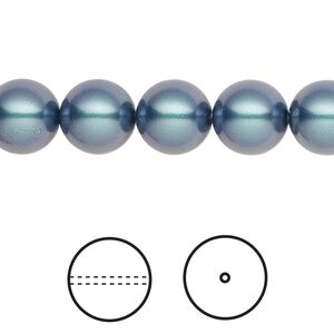 Pearl 25pk iridescent Tahitian look, Crystal Passions&reg; 10mm round 5810