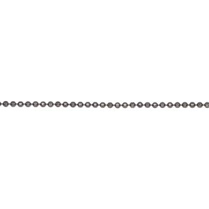 Chain, black-finished brass, 1.2mm faceted ball. Sold per 5-ft section.