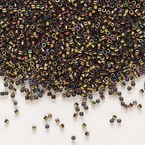 Seed bead, Delica&reg;, glass, pkg/250g, #15 round, opaque metallic iris bronze (DBS-0023).