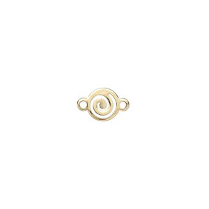 Link, gold-plated brass, 7mm round swirl. Sold per pkg of 20.