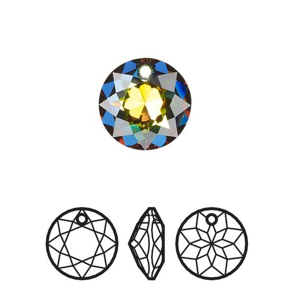 Drop 24pk crystal vitrail medium, Swarovski&reg; 14mm pendant classic cut 6430 image number 0