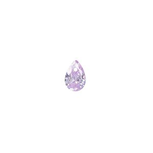 Drop, cubic zirconia, lavender, 9x6mm hand-faceted teardrop, Mohs hardness 8-1/2. Sold per pkg of 6.