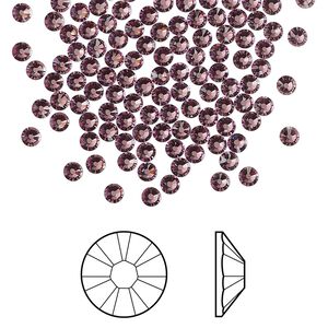 Flat back 144pk iris foil back, Crystal Passions&reg; 2.5-2.7mm rose round SS9 2058