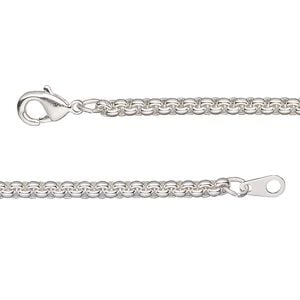 Chain 1pkg1 silver-plated rolo, 3mm / lobster claw clasp, brass 36 inch