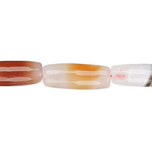 Red / black agate 1pkg1, faceted round tube bead 15 inch 19x7mm-20x8mm