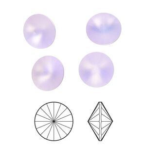 Chaton 4pk violet frost foil back, Crystal Passions&reg; 10.54-10.91mm rivoli SS47 1122