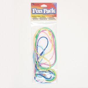 Necklace assortment, rubber, 1pkg6, assorted colors, 2mm round, 16 inches.