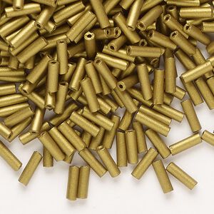 Bead, Preciosa Ornela Czech glass, bugle bead, pkg/500g, #3, soft bronze metallic opaque alabaster, (01720).