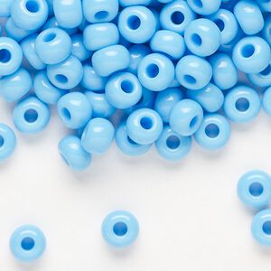Seed bead, Preciosa Ornela, glass, opaque sky blue, #2 rocaille. Sold per 500-gram pkg.