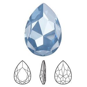 Fancy stone 1pk crystal denim ignite LacquerPRO, Crystal Passions&reg; 30x20mm pear 4327