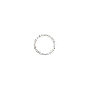 Jump ring 1pkg2 sterling silver, 11mm soldered closed twisted round, 20 gauge / 9.8mm inside diameter