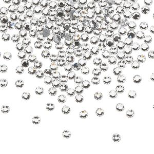 Flat back, Dance With Me&trade; crystal hotfix rhinestone, crystal clear, foil back, 2.3-2.5mm rose, SS8. Sold per pkg of 144 (1 gross).