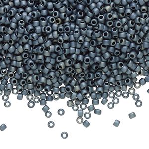 Seed bead, TOHO BEADS&reg;, glass, pkg/50g, #11 round, opaque matte gunmetal (TR-11-612).