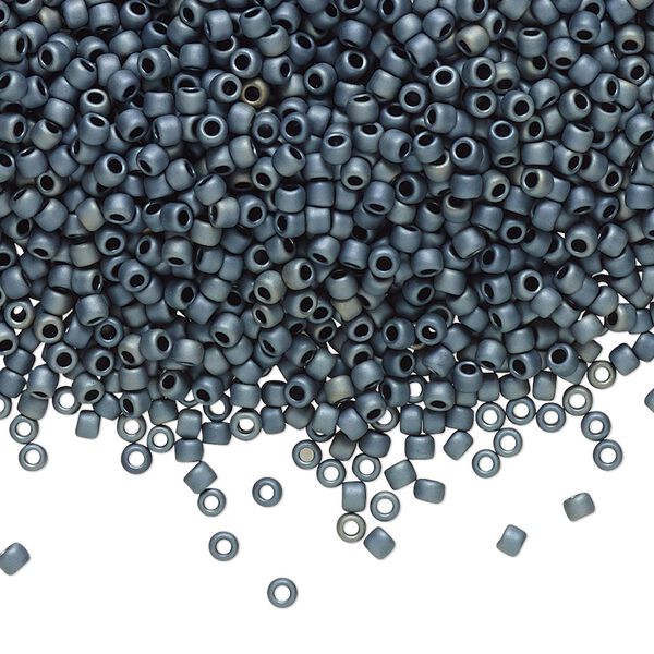 Seed bead, TOHO BEADS&reg;, glass, pkg/50g, #11 round, opaque matte gunmetal (TR-11-612). image number 0