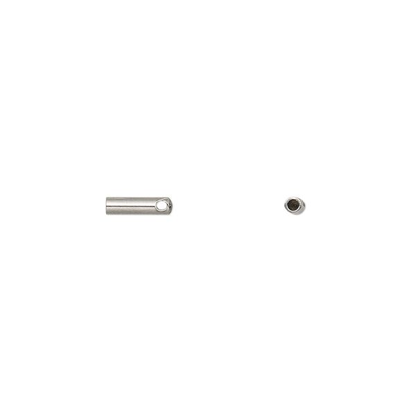 Cord end glue-in 1pkg10 stainless steel, 7x2mm / approx 1.2mm inside diameter image number 0