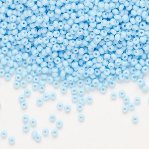 Seed bead, Preciosa Ornela Czech glass, pkg/500g, #11 rocaille, opaque light turquoise, (63000).