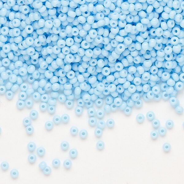 Seed bead, Preciosa Ornela Czech glass, pkg/500g, #11 rocaille, opaque light turquoise, (63000). image number 0