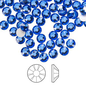 Flat back 144pk sapphire foil back, Preciosa MAXIMA Czech crystal rhinestone 4.6-4.8mm chaton rose round SS20