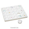 Display insert, faceted gems, foam and acrylic, white and clear, 7-3/4 x 6-3/4 x 3/4 inches with (25) 1-1/4 x 3/4 inch reclosable vials, fits standard half tray. Sold individually. image number 4